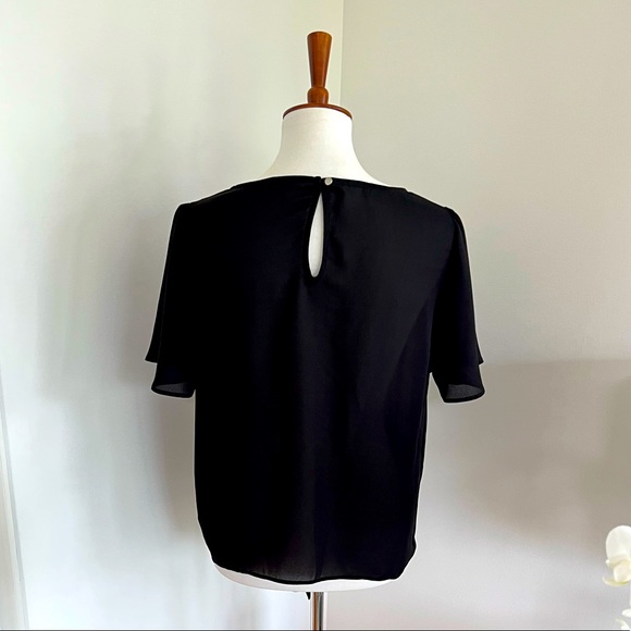 Black Lightweight Front Knot Blouse - Picture 2 of 4